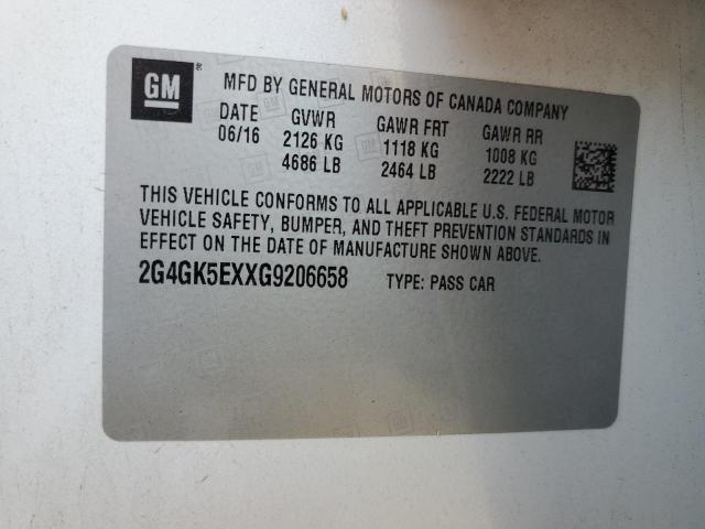 2G4GK5EXXG9206658 - 2016 BUICK REGAL Սպիտակ լուսանկար 12