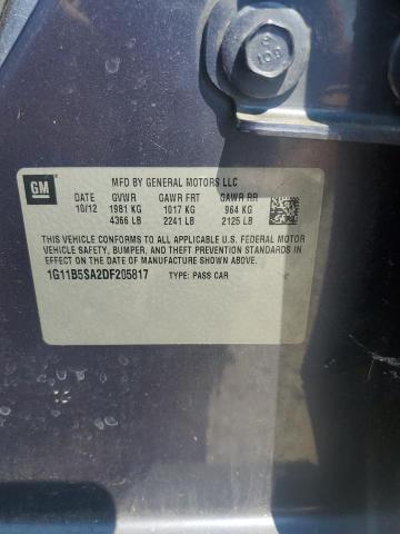 1G11B5SA2DF205817 - 2013 CHEVROLET MALIBU LS Niebieski zdjęcie 12