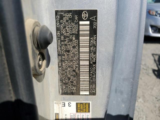 JTKJF5C75D3056733 - 2013 TOYOTA SCION TC 银色 照片 12