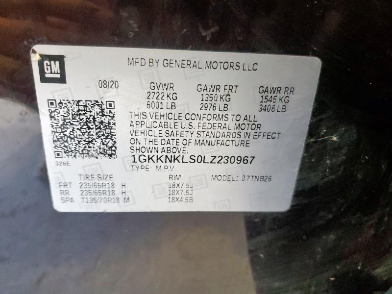 1GKKNKLS0LZ230967 - 2020 GMC ACADIA SLE PURPLE photo 13