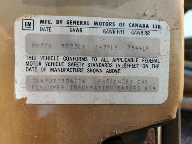 1N47U71104714 - 1977 CHEVROLET CAPRICE CL ბეჟი ფოტო 12