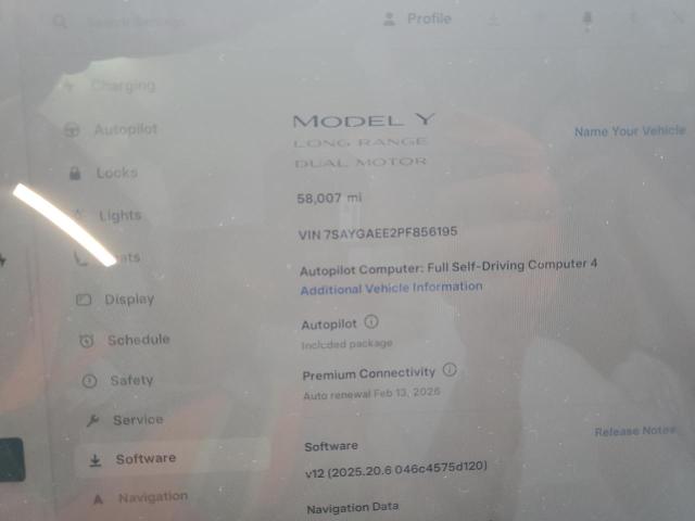 7SAYGAEE2PF856195 - 2023 TESLA MODEL Y Սպիտակ լուսանկար 9