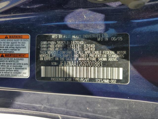 JF1ZNAA12G9701883 - 2016 TOYOTA SCION FR-S 蓝色 照片 12