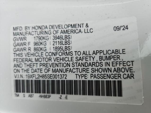 19XFL2H85SE001372 - 2025 HONDA CIVIC SPORT WHITE photo 12
