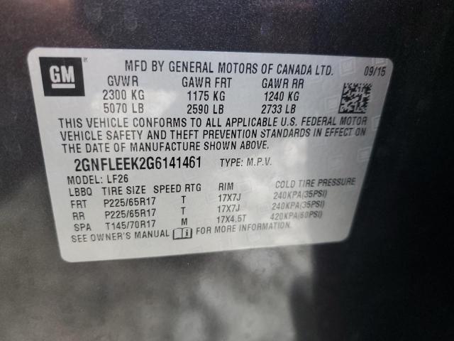 2GNFLEEK2G6141461 - 2016 CHEVROLET EQUINOX LS Grafit fotoğraf 13