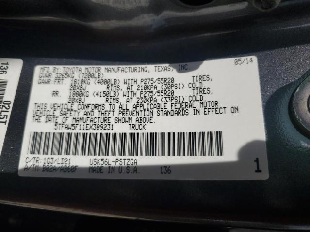 5TFAW5F11EX389231 - 2014 TOYOTA TUNDRA CREWMAX PLATINUM Grau Foto 13