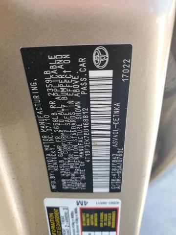 4T1BF3EK7BU168812 - 2011 TOYOTA CAMRY BASE თაფლისფერი ფოტო 12