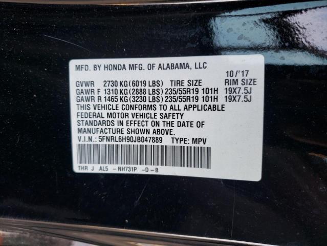 5FNRL6H90JB047889 - 2018 HONDA ODYSSEY ELITE Negro foto 13