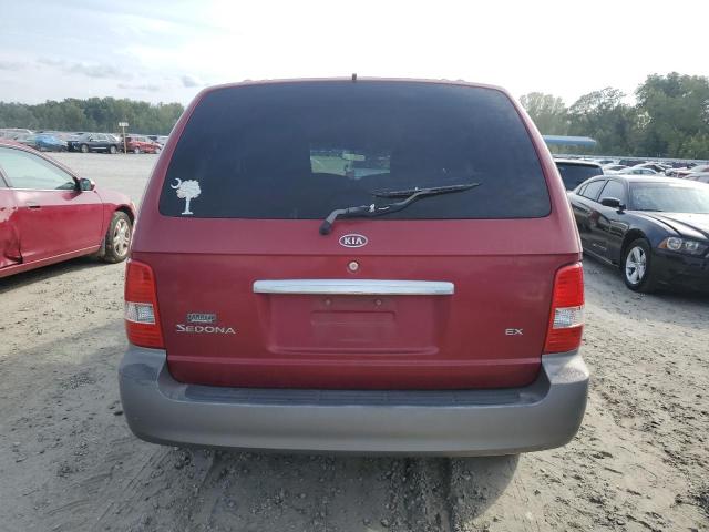 KNDUP131746605630 - 2004 KIA SEDONA EX BURGUNDY photo 6