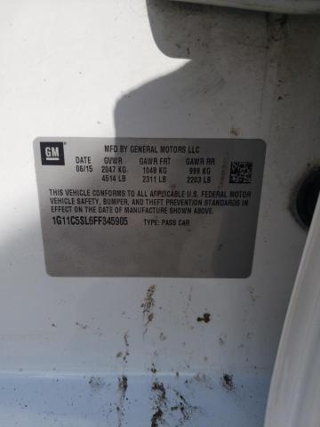 1G11C5SL6FF345905 - 2015 CHEVROLET MALIBU 1LT 白色 照片 13