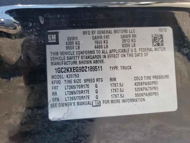 1GC2KXEG9DZ189511 - 2013 CHEVROLET SILVERADO K2500 HEAVY DUTY LT BLACK photo 12