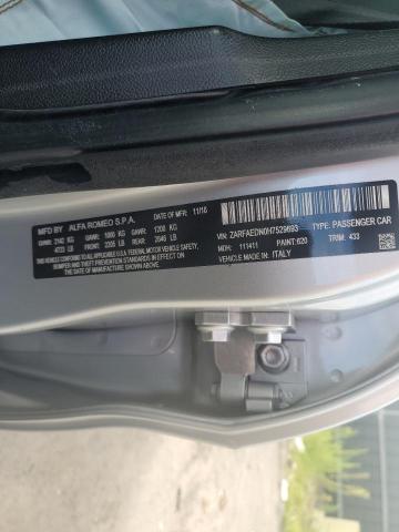 ZARFAEDN0H7529693 - 2017 ALFA ROMEO GIULIA Q4 银色 照片 12