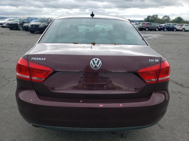 1VWBN7A39DC126600 - 2013 VOLKSWAGEN PASSAT SE MAROON photo 6