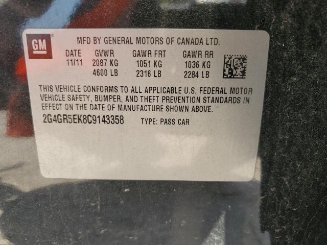 2G4GR5EK8C9143358 - 2012 BUICK REGAL 黑色 照片 12