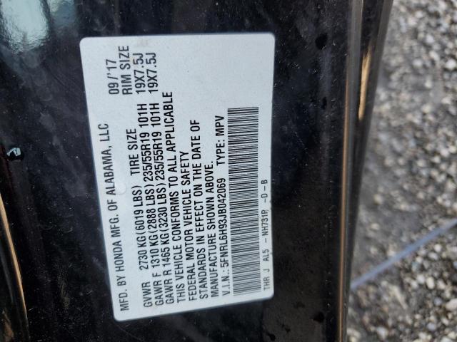 5FNRL6H93JB042069 - 2018 HONDA ODYSSEY ELITE Gris foto 14