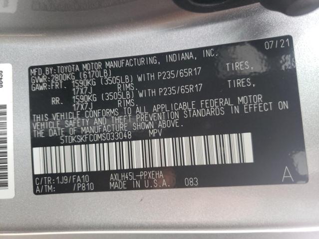 5TDKSKFC0MS033048 - 2021 TOYOTA SIENNA LE Gümüş foto 19