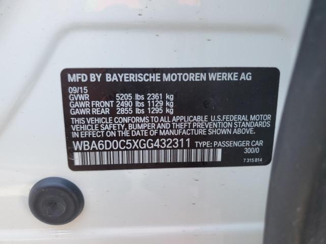 WBA6D0C5XGG432311 - 2016 BMW 640 I GRAN COUPE WHITE photo 13