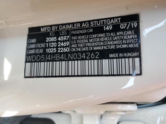 WDD5J4HB4LN034262 - 2020 MERCEDES-BENZ CLA 250 4MATIC WHITE photo 12