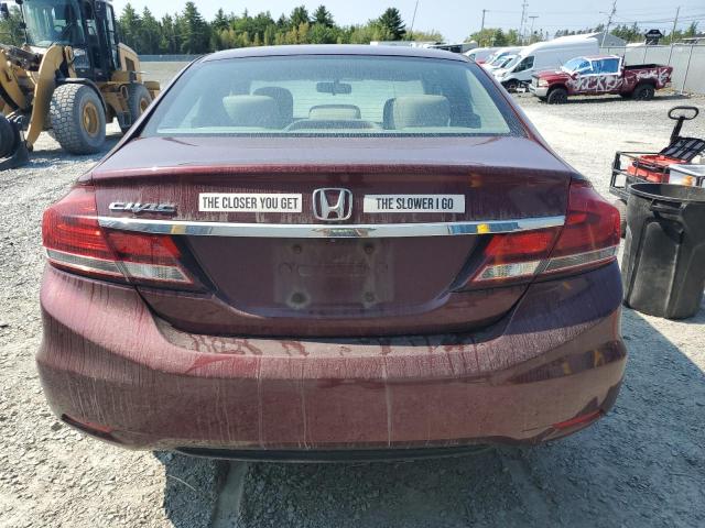 2HGFB2F51DH034535 - 2013 HONDA CIVIC LX BURGUNDY photo 6