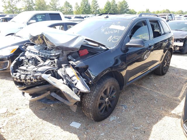 2FMDK3JC3DBC57501 - 2013 FORD EDGE SEL BLACK photo 2