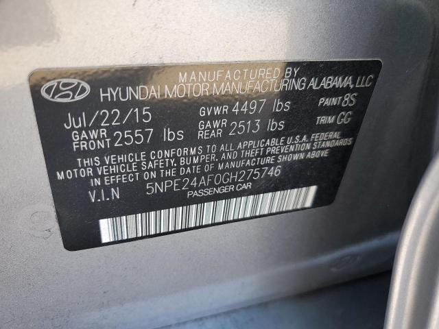 5NPE24AF0GH275746 - 2016 HYUNDAI SONATA SE SILVER photo 12