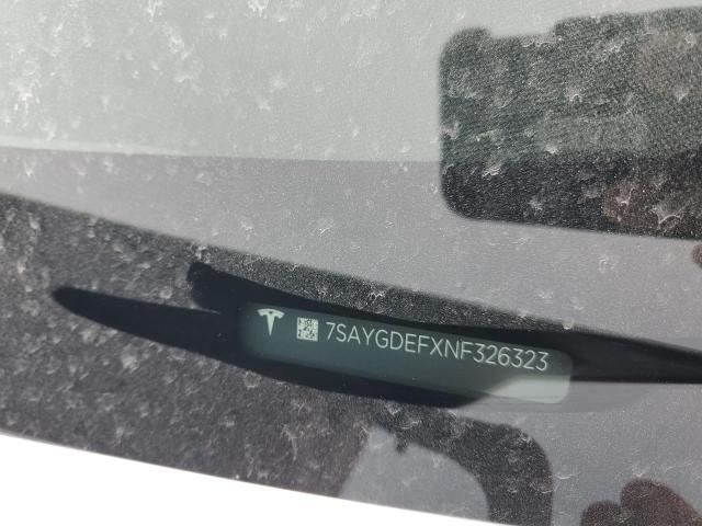 7SAYGDEFXNF326323 - 2022 TESLA MODEL Y თეთრი ფოტო 12