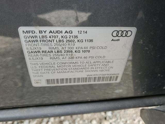 WA1FFCFS6FR008525 - 2015 AUDI Q3 PRESTIGE GRAY photo 13