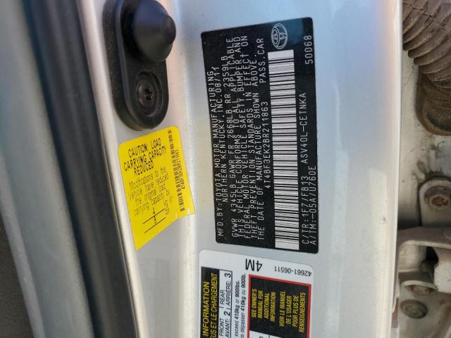 4T4BF3EK2BR211863 - 2011 TOYOTA CAMRY BASE Արծաթագույն լուսանկար 12