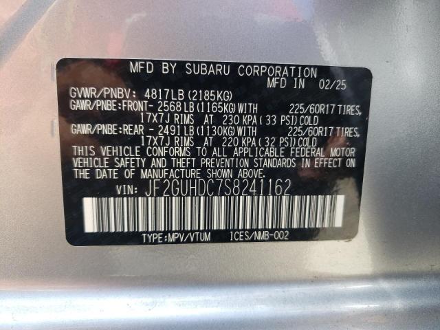 JF2GUHDC7S8241162 - 2025 SUBARU CROSSTREK PREMIUM 银色 照片 13