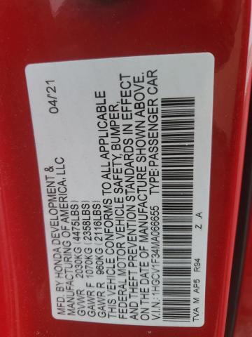 1HGCV1F34MA066655 - 2021 HONDA ACCORD SPORT RED photo 13