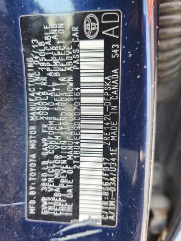 2T1BU4EE9DC070164 - 2013 TOYOTA COROLLA BASE BLUE photo 13