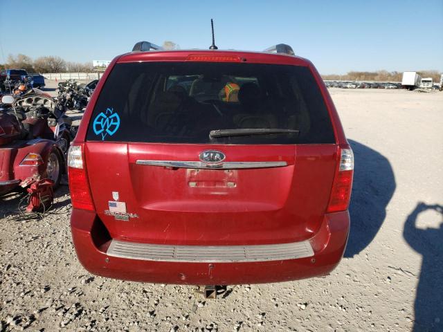 KNDMG4C30A6341598 - 2010 KIA SEDONA LX RED photo 6