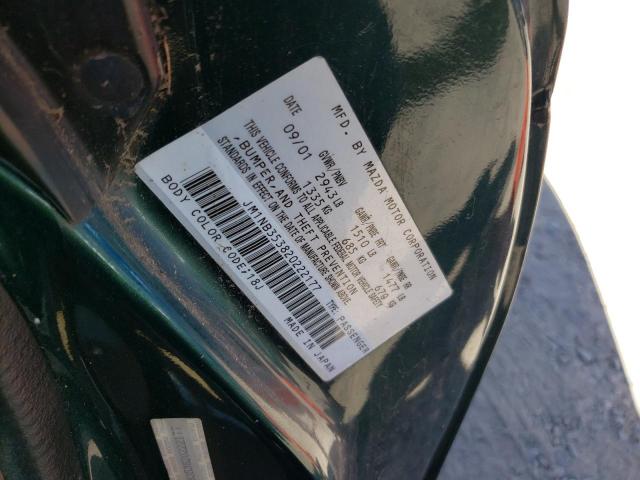 JM1NB353820222177 - 2002 MAZDA MX-5 MIATA BASE GREEN photo 12