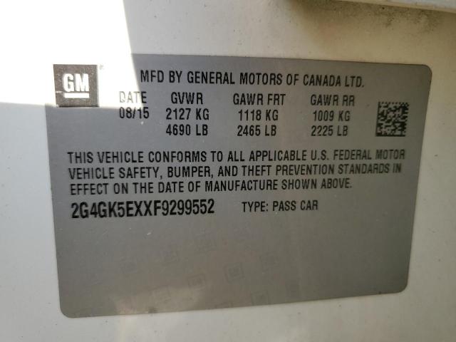 2G4GK5EXXF9299552 - 2015 BUICK REGAL WHITE photo 13