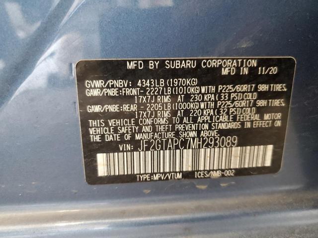 JF2GTAPC7MH293089 - 2021 SUBARU CROSSTREK PREMIUM Mavi foto 14