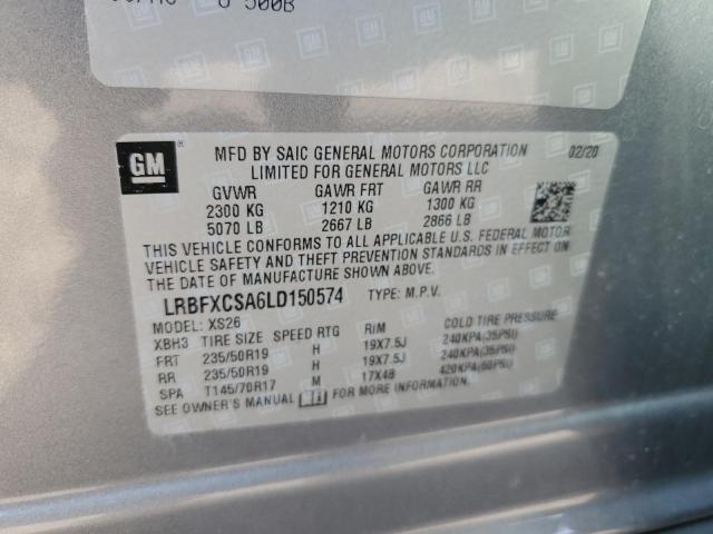 LRBFXCSA6LD150574 - 2020 BUICK ENVISION ESSENCE SILVER photo 12