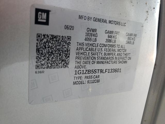 1G1ZB5ST9LF133601 - 2020 CHEVROLET MALIBU LS SILVER photo 13