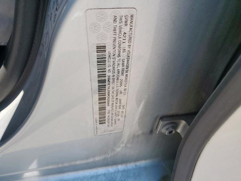 3VWDX7AJ9BM303644 - 2011 VOLKSWAGEN JETTA SE SILVER photo 12