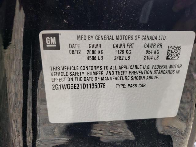 2G1WG5E31D1136078 - 2013 CHEVROLET IMPALA LT BLACK photo 13