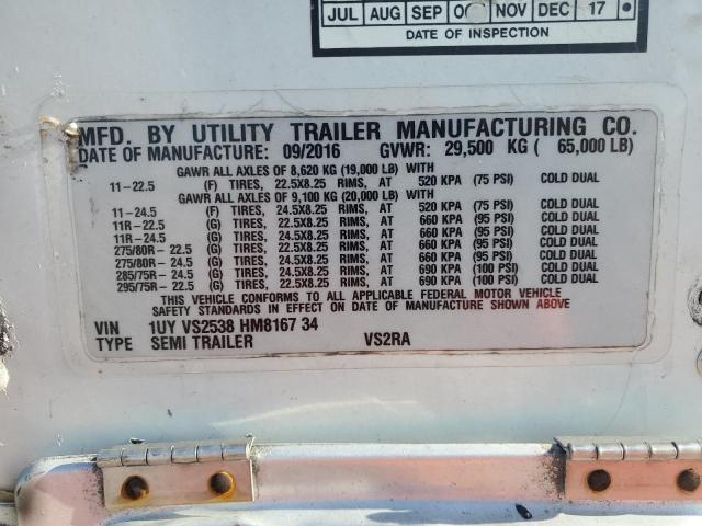 1UYVS2538HM816734 - 2017 UTILITY TRAILER Ağ foto 10