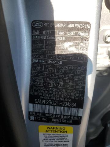 SALVP2BG2HH234234 - 2017 LAND ROVER RANGE ROVE SE SILVER photo 13