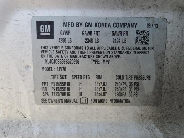 KL4CJCSB9EB520696 - 2014 BUICK ENCORE SILVER photo 13