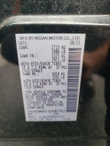 5N1AR2MN8FC698792 - 2015 NISSAN PATHFINDER S BLACK photo 13