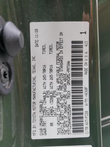 5TFCZ5AN4MX252504 - 2021 TOYOTA TACOMA DOUBLE CAB მწვანე ფოტო 12