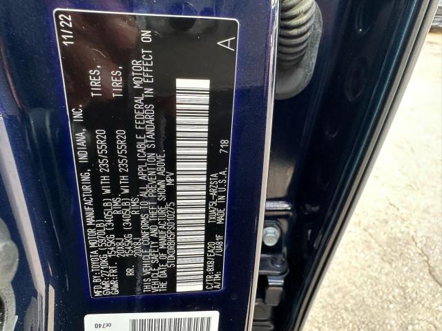 5TDKDRBH5PS010275 - 2023 TOYOTA HIGHLANDER L BLUE photo 10