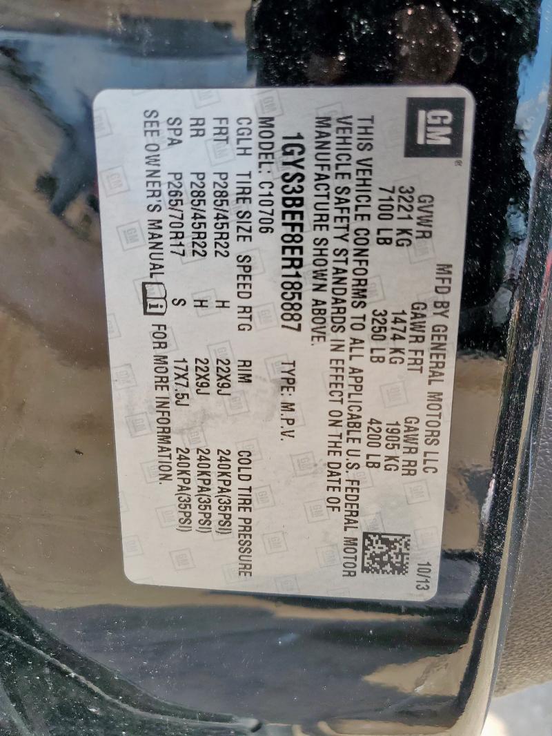 1GYS3BEF8ER185887 - 2014 CADILLAC ESCALADE LUXURY Սև լուսանկար 14