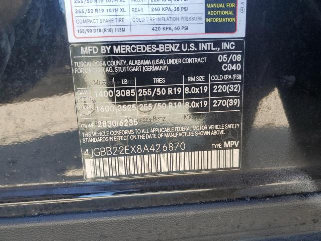 4JGBB22EX8A426870 - 2008 MERCEDES-BENZ ML 320 CDI BLACK photo 13