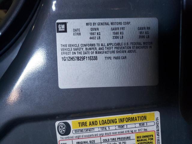 1G1ZH57B29F116338 - 2009 CHEVROLET MALIBU 1LT GRAY photo 12