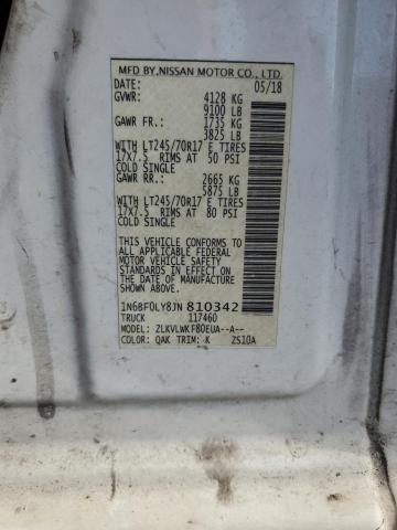 1N6BF0LY8JN810342 - 2018 NISSAN NV 2500 S თეთრი ფოტო 13