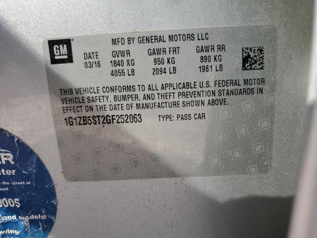 1G1ZB5ST2GF252063 - 2016 CHEVROLET MALIBU LS Gümüş foto 12